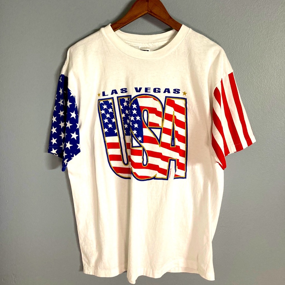 Las Vegas USA LA Gear Shirt rare Vintage red white